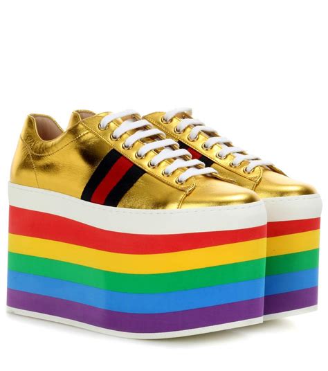 gucci rainbow sandals|gucci rainbow platform sneakers.